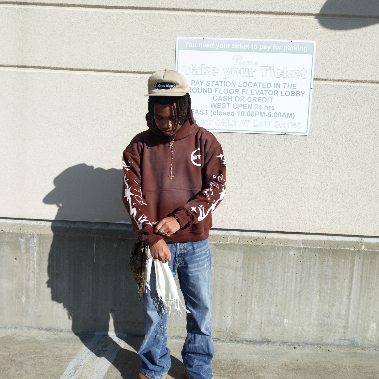 BROWN BTB FADED HOODIE